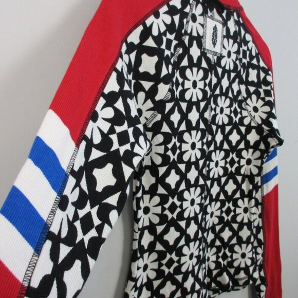 FP Movement Kick Off Printed Layer Top Women M Aspen Onyx Combo Henley Skii 246 - Picture 6 of 11